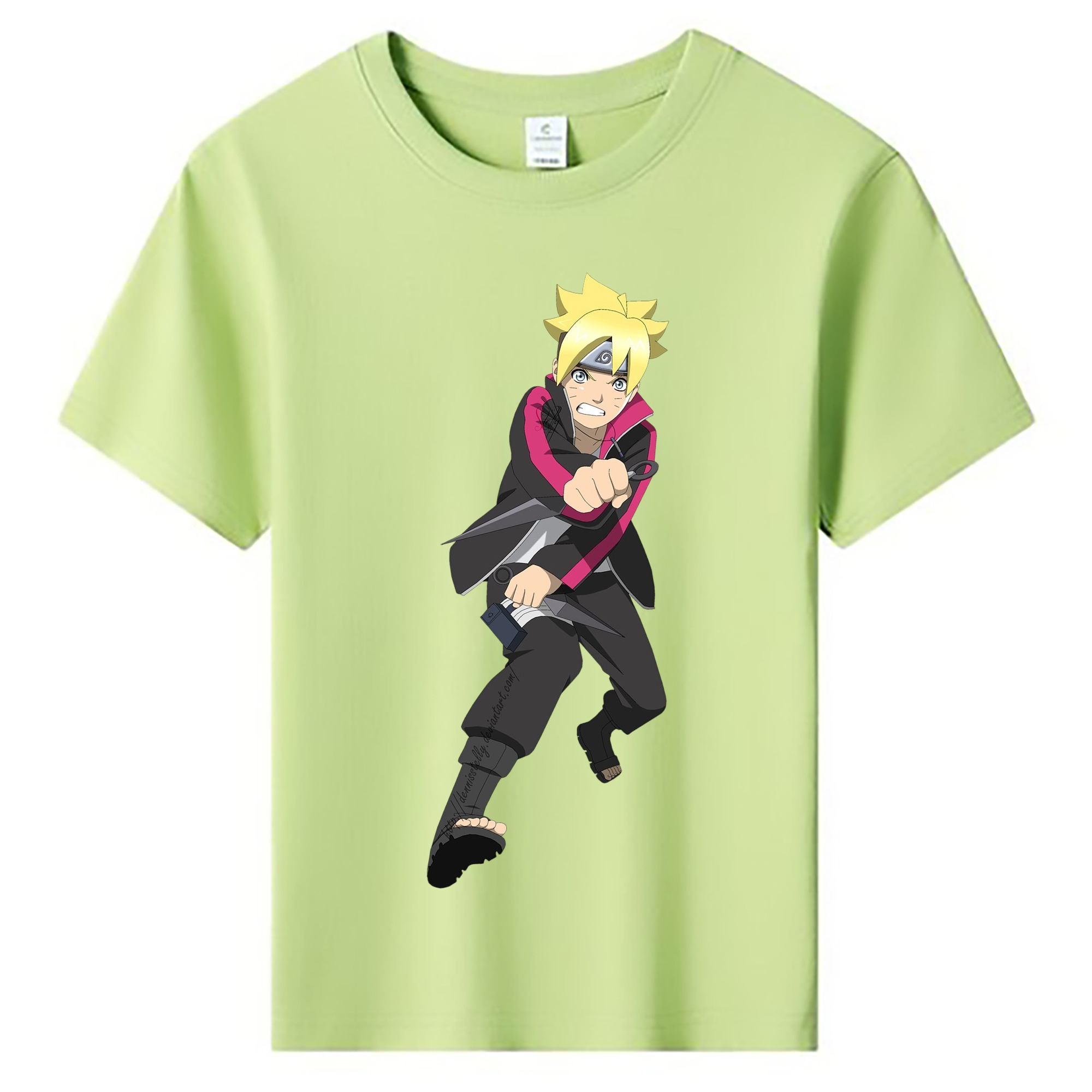 （画像用） NARUTO -ナルト- うずまき ボルト Uzumaki Boruto 綿100％キッズTシャツ（フロントプリント）